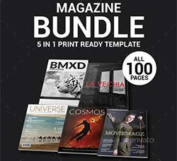 indesign模板－商业杂志(通用型/5套合集版)：Magazine Bundle 02